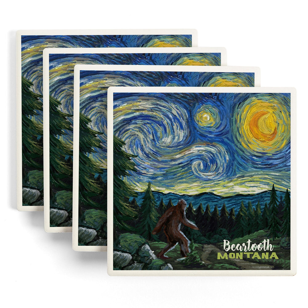Beartooth, Montana, Starry Night, Coasters Coasters Lantern Press 