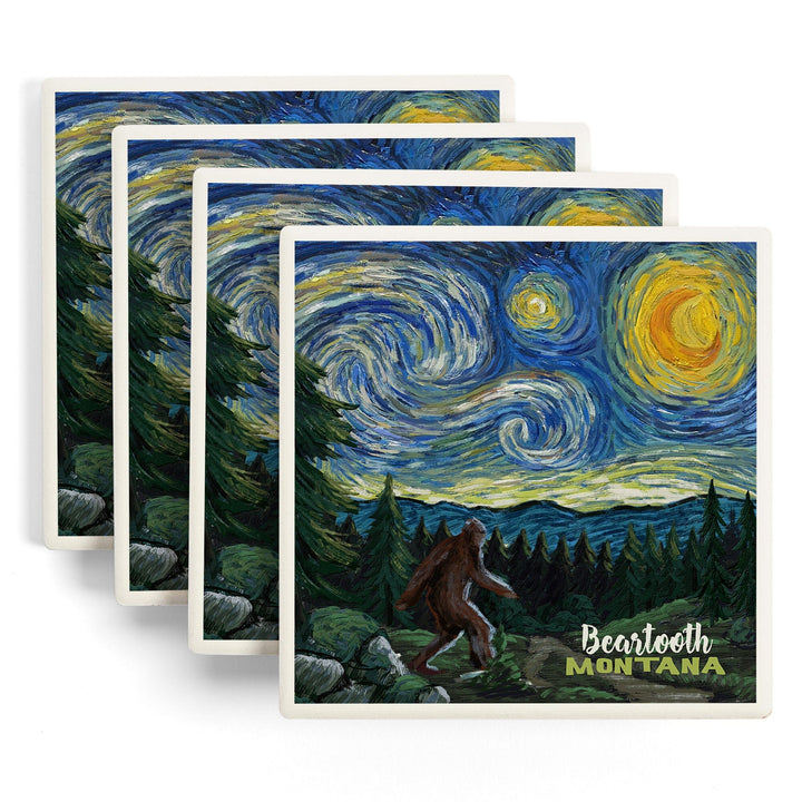 Beartooth, Montana, Starry Night, Coasters Coasters Lantern Press 