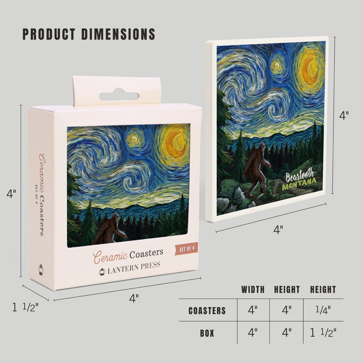 Beartooth, Montana, Starry Night, Coasters Coasters Lantern Press 