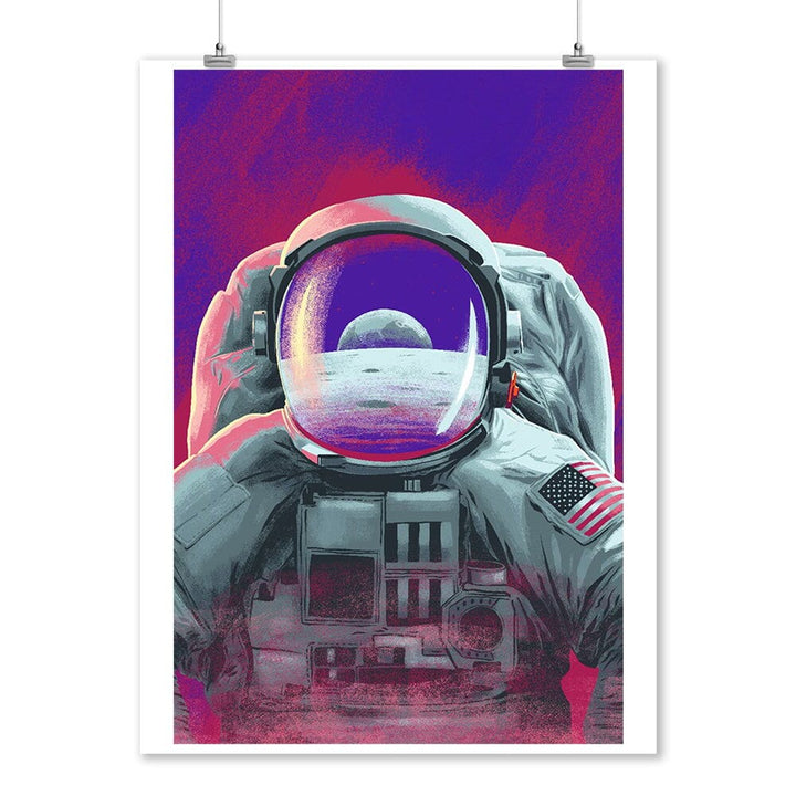 Because, Science Collection, Astronaut, Moon Reflection, Art & Giclee Prints Art Lantern Press 12 x 18 Art Print 