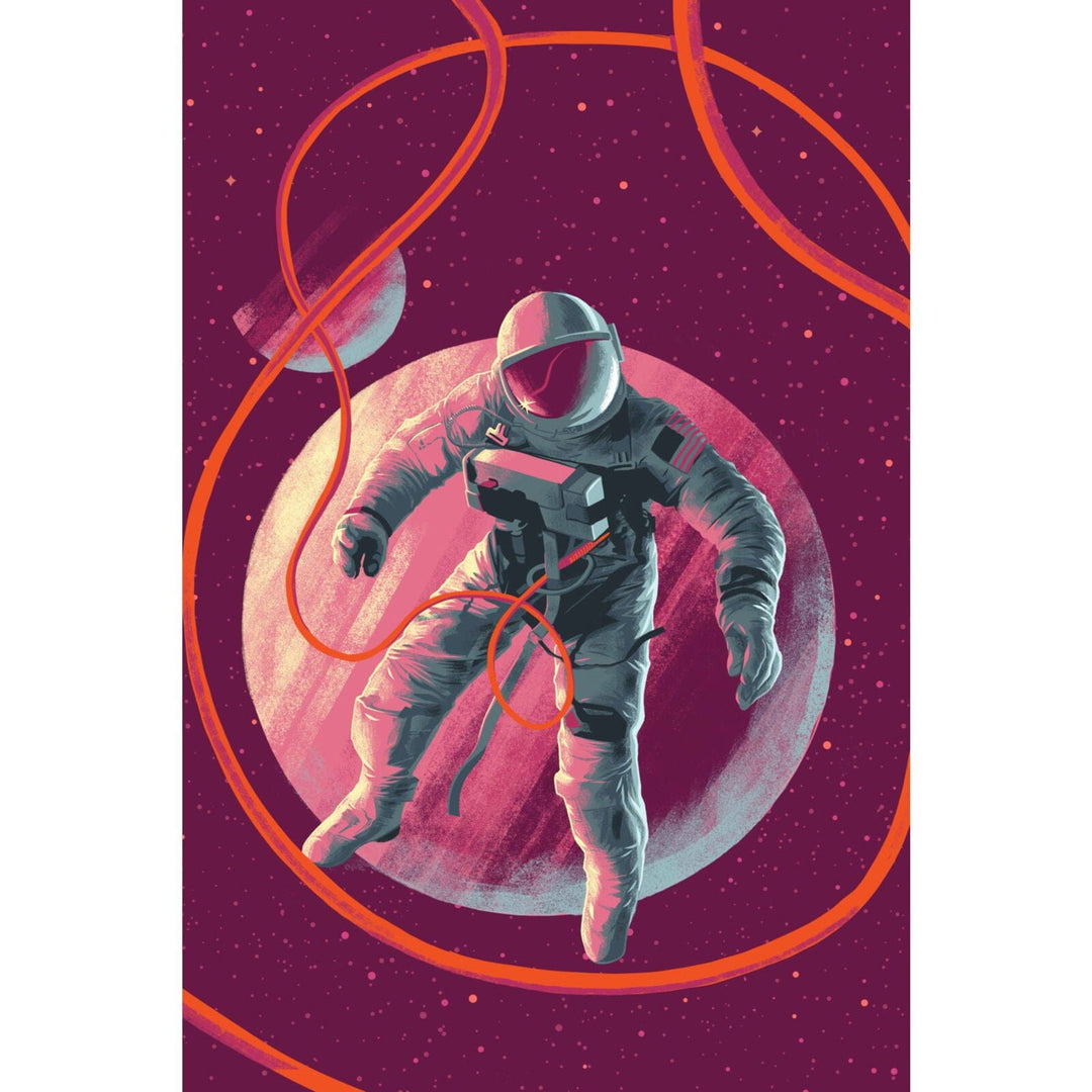 Because, Science Collection, Floating Astronaut, Stretched Canvas Canvas Lantern Press 