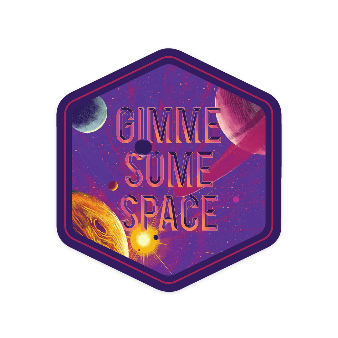 Because, Science Collection, Planets, Solar System, Gimme Some Space, Contour, Vinyl Sticker Sticker Lantern Press 