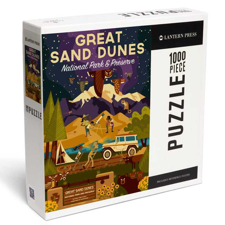 Great Sand Dunes National Park and Preserve, Colorado, Geometric Night Scene, 1000 Piece Jigsaw Puzzle