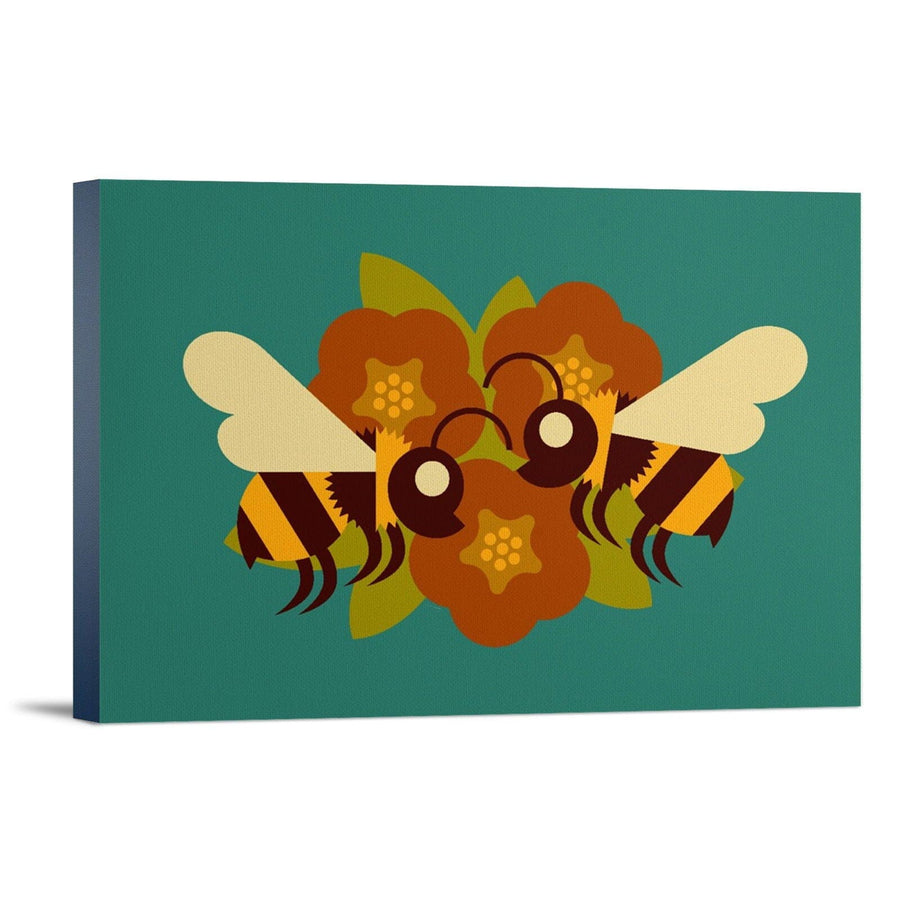 Bee Geometric, Lantern Press Artwork, Stretched Canvas Canvas Lantern Press 