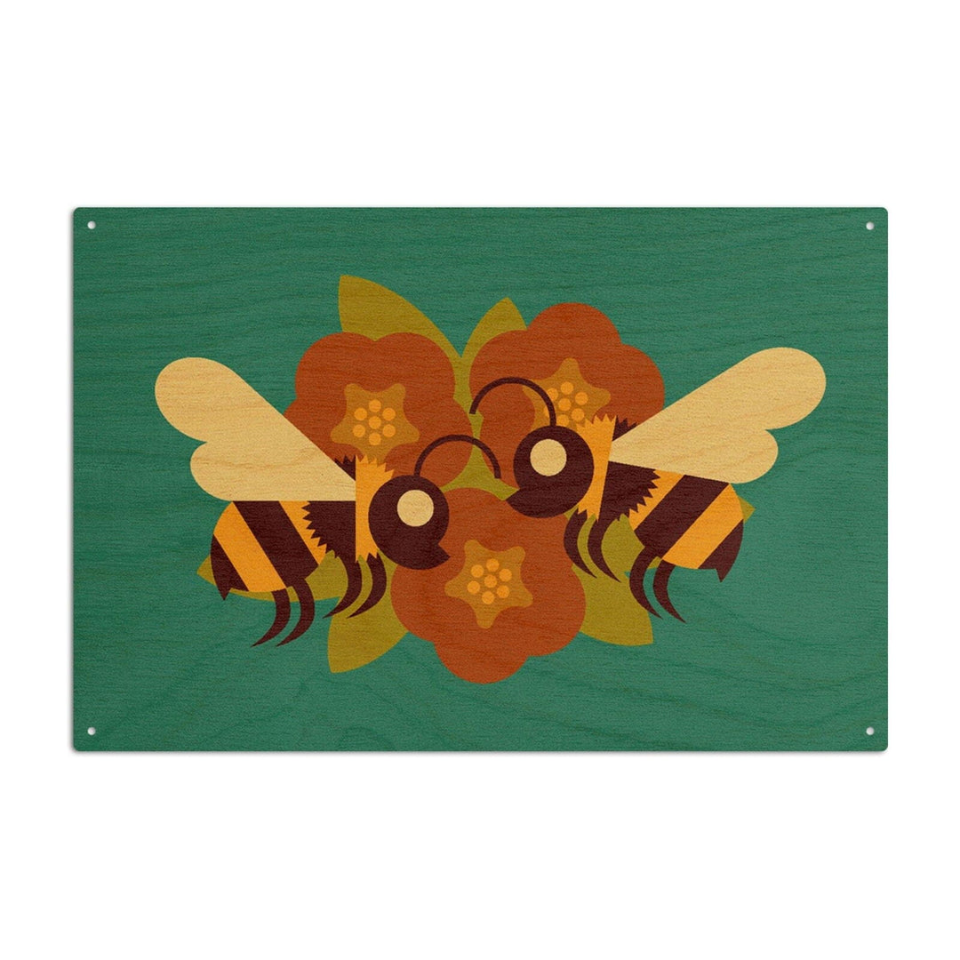 Bee Geometric, Lantern Press Artwork, Wood Signs and Postcards Wood Lantern Press 