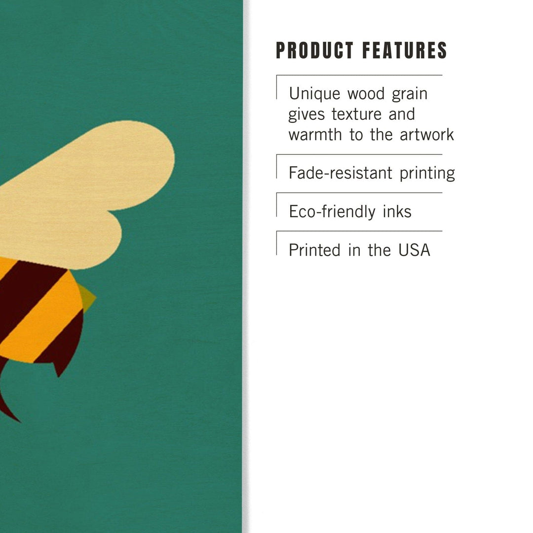 Bee Geometric, Lantern Press Artwork, Wood Signs and Postcards Wood Lantern Press 