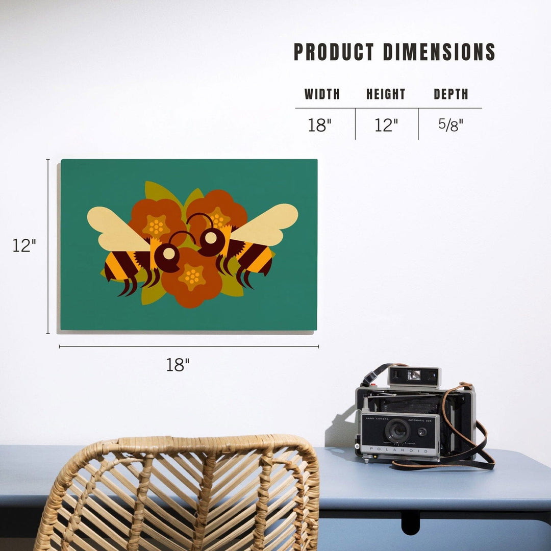 Bee Geometric, Lantern Press Artwork, Wood Signs and Postcards Wood Lantern Press 