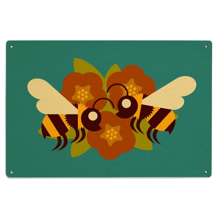 Bee Geometric, Lantern Press Artwork, Wood Signs and Postcards Wood Lantern Press 