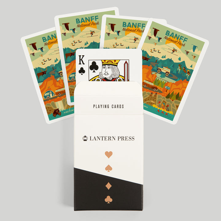 Playing Cards, Banff National Park, Geometric, 52 Card Deck with Jokers in Box, Unique Art