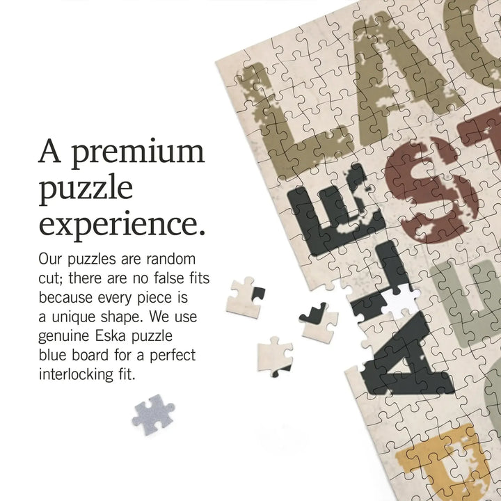 Beer Typography, Types of Beer, Jigsaw Puzzle Puzzle Lantern Press 