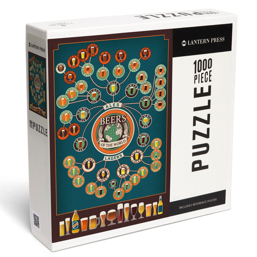 Beers of the World Infographic, Jigsaw Puzzle Puzzle Lantern Press 