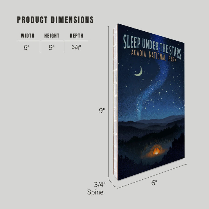 Lined 6x9 Journal, Acadia National Park, Maine, Sleep Under Stars, Lay Flat, 193 Pages, FSC paper