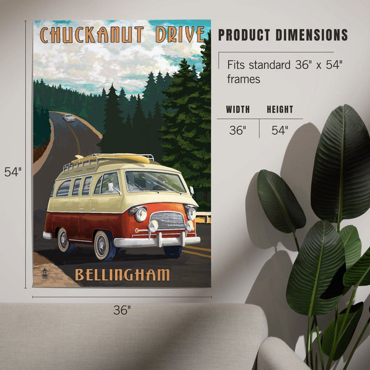 Bellingham, Washington, Chuckanut Drive, Camper Van, Art & Giclee Prints Art Lantern Press 