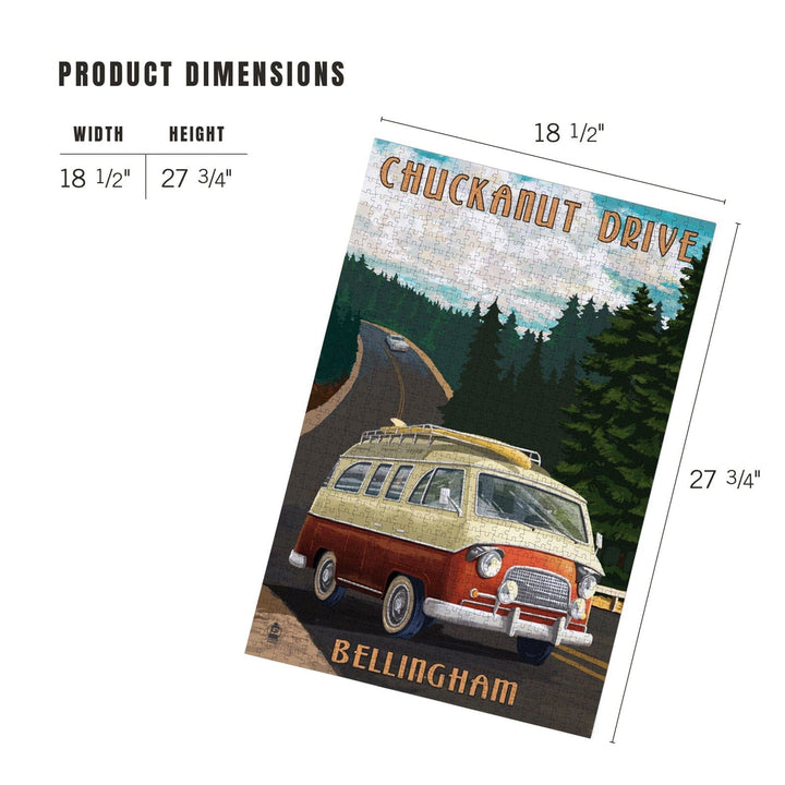 Bellingham, Washington, Chuckanut Drive, Camper Van, Jigsaw Puzzle Puzzle Lantern Press 