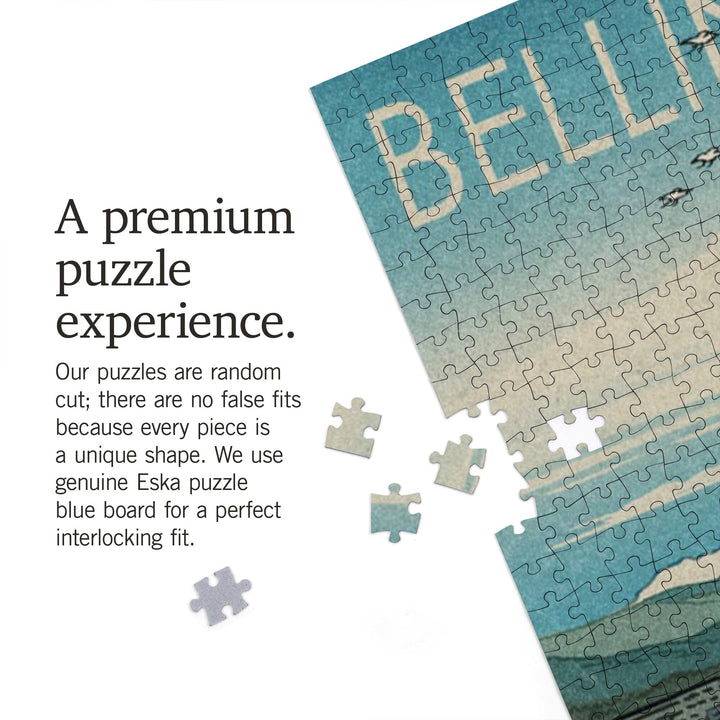 Bellingham, Washington, Mermaid and Mount Baker, Jigsaw Puzzle Puzzle Lantern Press 