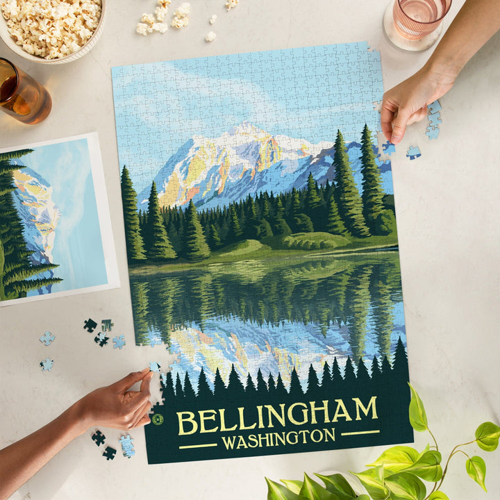 Bellingham, Washington, Mount Shuksan, Jigsaw Puzzle Puzzle Lantern Press 