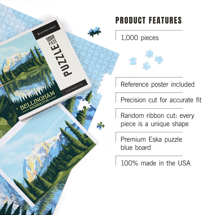 Bellingham, Washington, Mount Shuksan, Jigsaw Puzzle Puzzle Lantern Press 