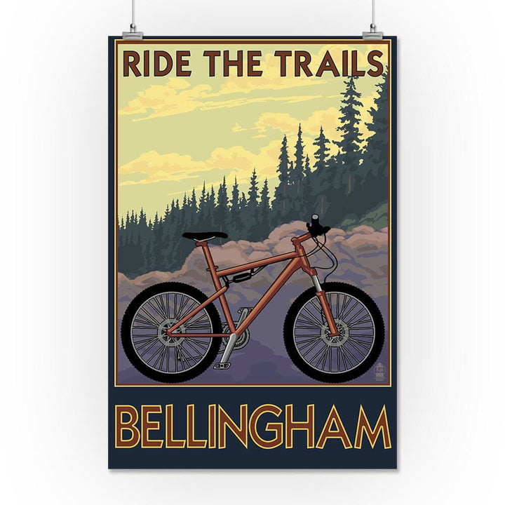 Bellingham, Washington, Ride the Trails, Art & Giclee Prints Art Lantern Press 16 x 24 Giclee Print 