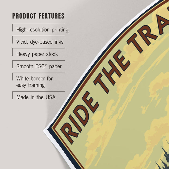 Bellingham, Washington, Ride the Trails, Art & Giclee Prints Art Lantern Press 