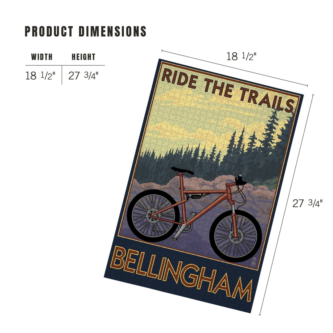 Bellingham, Washington, Ride the Trails, Jigsaw Puzzle Puzzle Lantern Press 