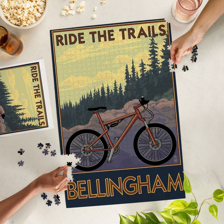 Bellingham, Washington, Ride the Trails, Jigsaw Puzzle Puzzle Lantern Press 