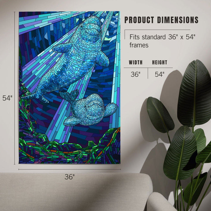 Beluga, Mosaic, Art & Giclee Prints Art Lantern Press 