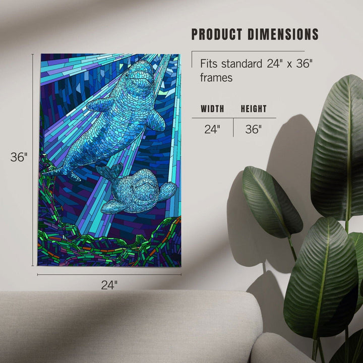 Beluga, Mosaic, Art & Giclee Prints Art Lantern Press 