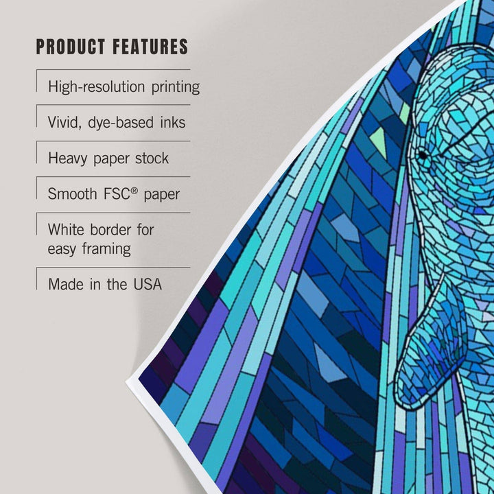 Beluga, Mosaic, Art & Giclee Prints Art Lantern Press 