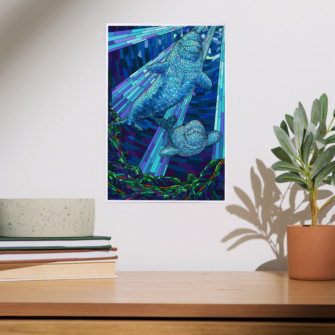 Beluga, Mosaic, Art & Giclee Prints Art Lantern Press 