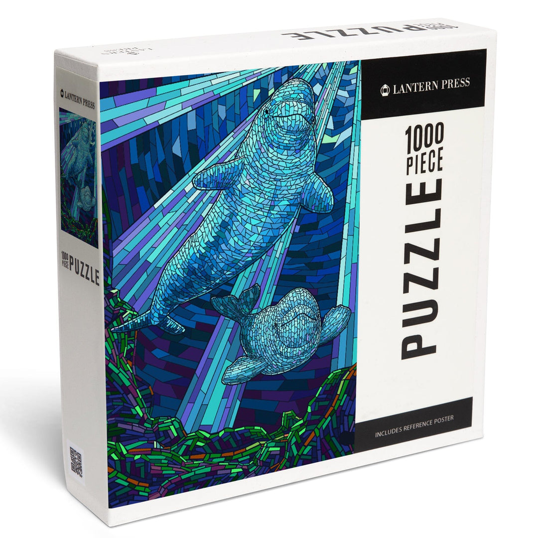 Beluga, Mosaic, Jigsaw Puzzle Puzzle Lantern Press 