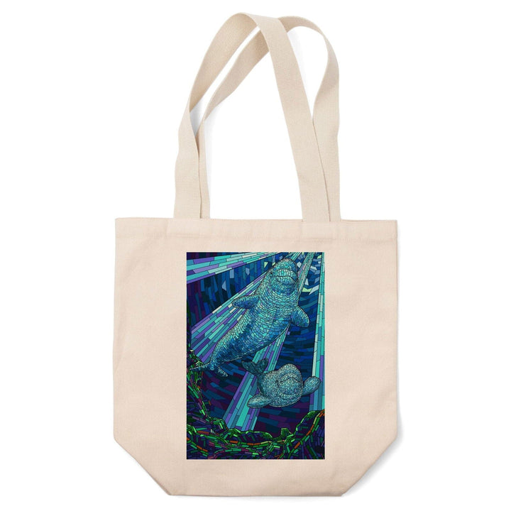 Beluga, Mosaic, Lantern Press Artwork, Tote Bag Totes Lantern Press 