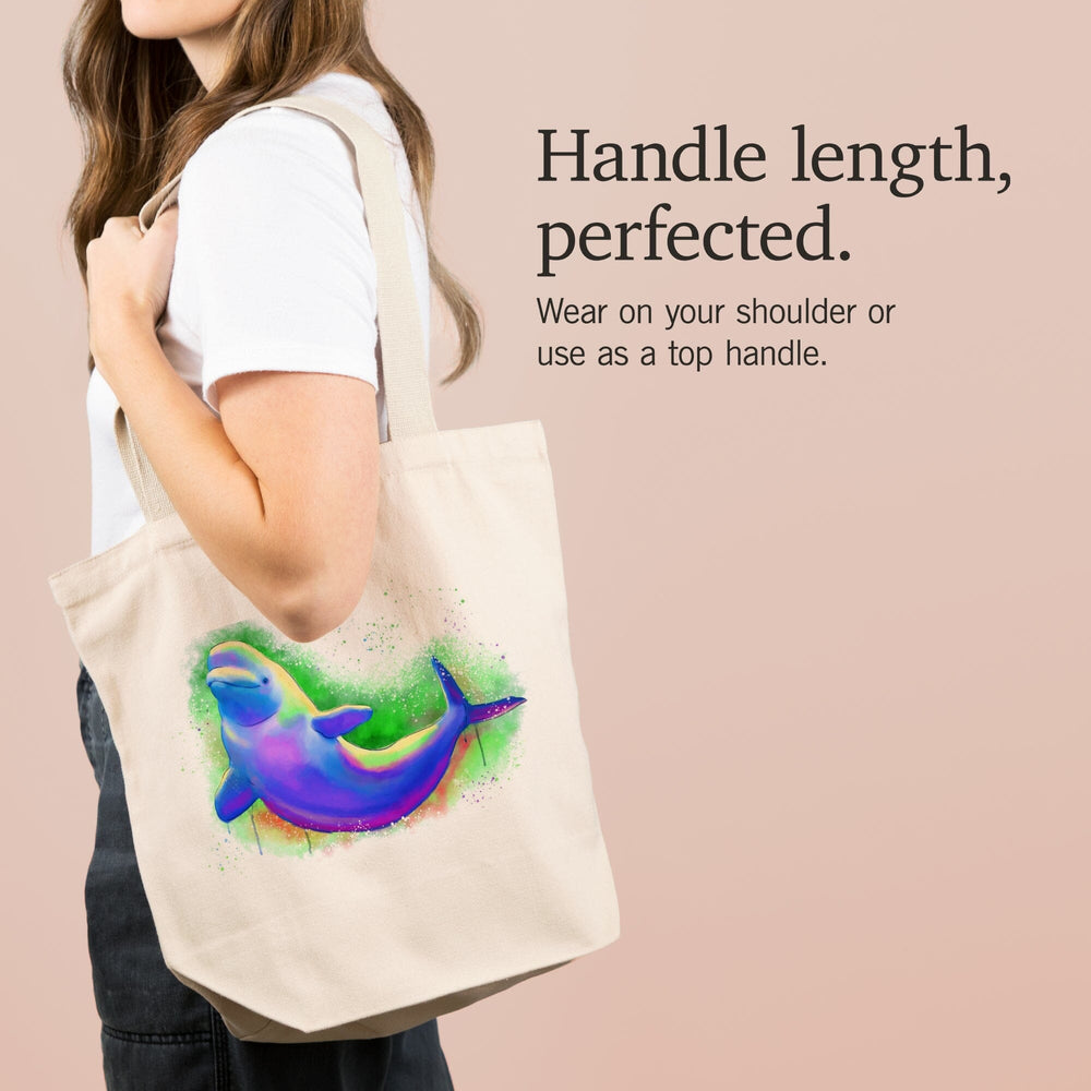 Beluga Whale, Vivid Colors, Tote Bag Totes Lantern Press 