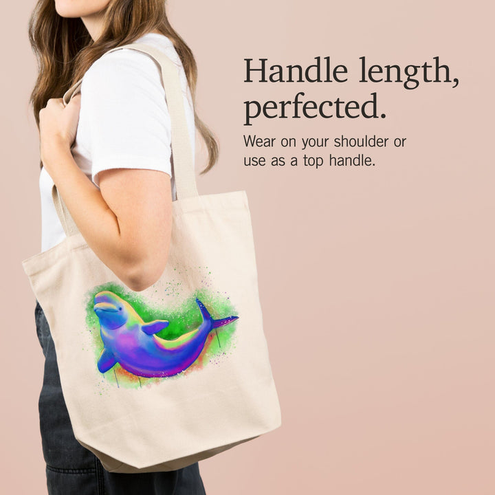 Beluga Whale, Vivid Colors, Tote Bag Totes Lantern Press 