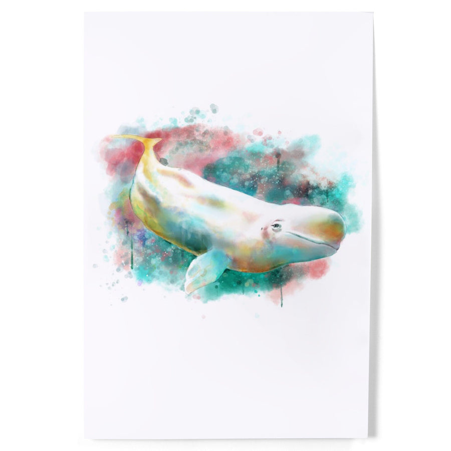 Beluga Whale, Watercolor, Art & Giclee Prints Art Lantern Press 