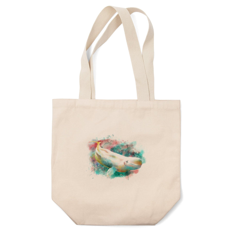Beluga Whale, Watercolor, Tote Bag Totes Lantern Press 