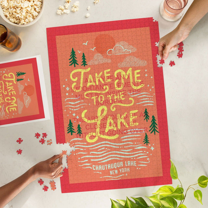 Bemus Point, New York, Lake Life Series, Take Me to the Lake, Jigsaw Puzzle Puzzle Lantern Press 