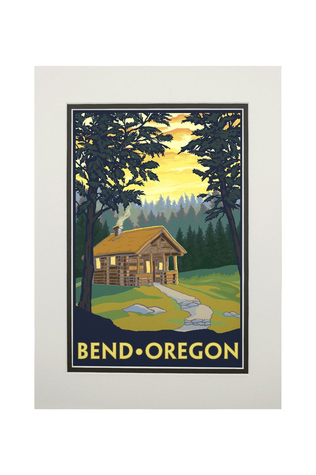 Bend, Oregon, Cabin in the Woods Scene, Art & Giclee Prints Art Lantern Press 