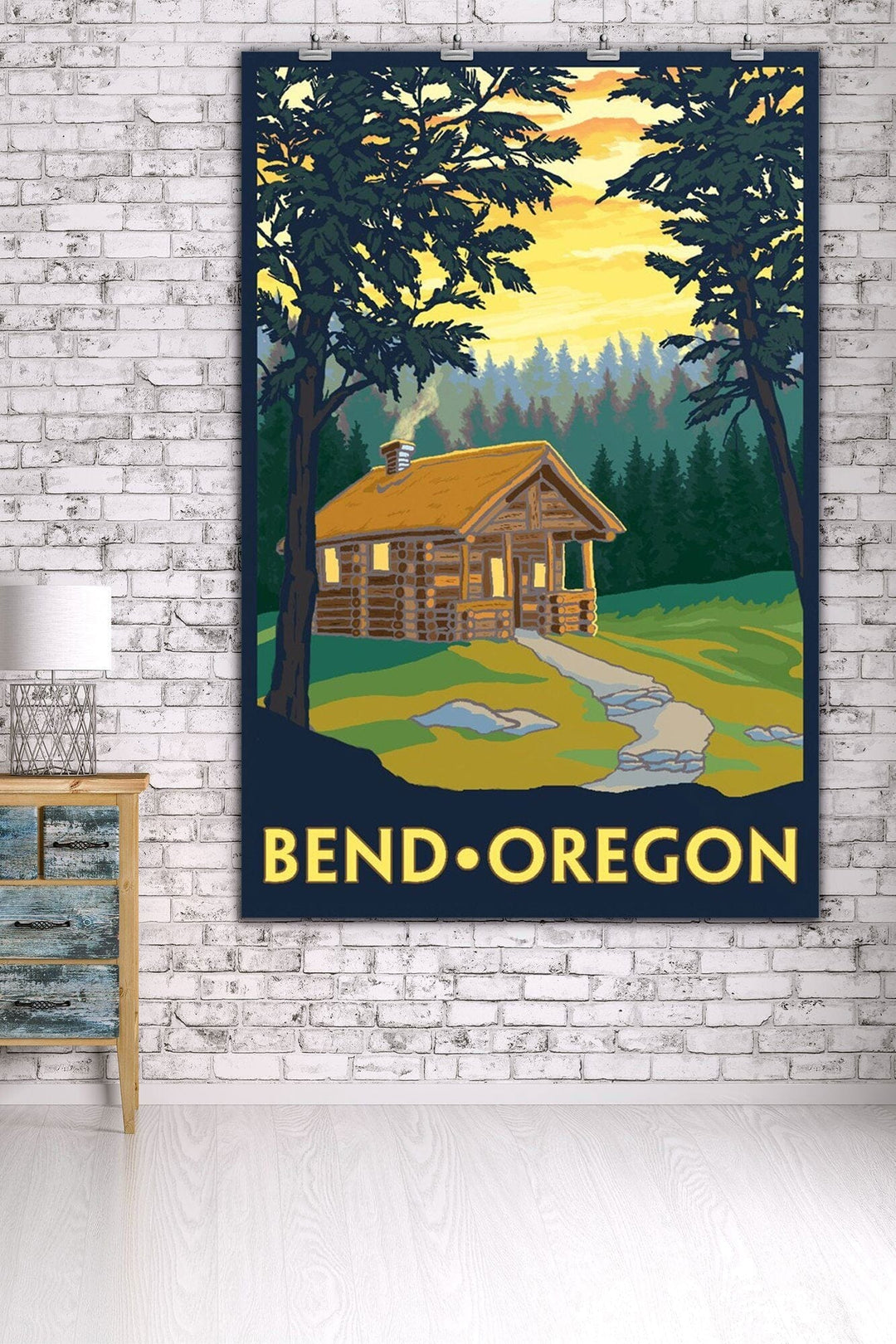 Bend, Oregon, Cabin in the Woods Scene, Art & Giclee Prints Art Lantern Press 