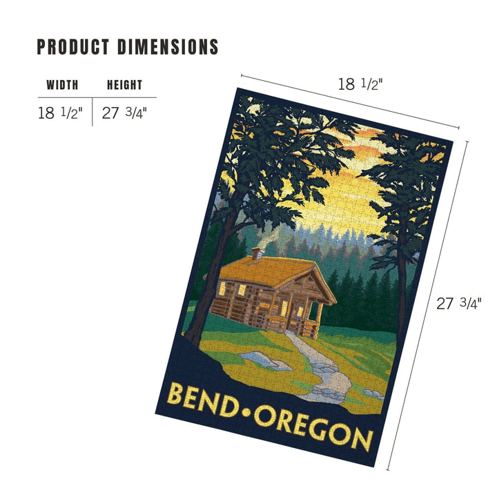 Bend, Oregon, Cabin in the Woods Scene, Jigsaw Puzzle Puzzle Lantern Press 