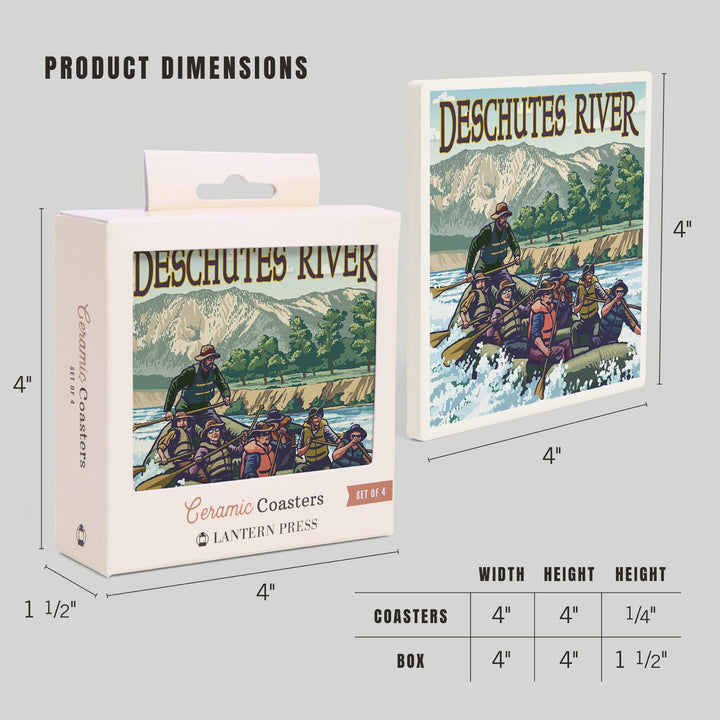 Bend, Oregon, Deschutes River Rafting, Coasters Coasters Lantern Press 