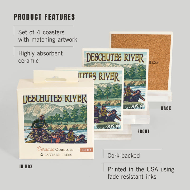 Bend, Oregon, Deschutes River Rafting, Coasters Coasters Lantern Press 