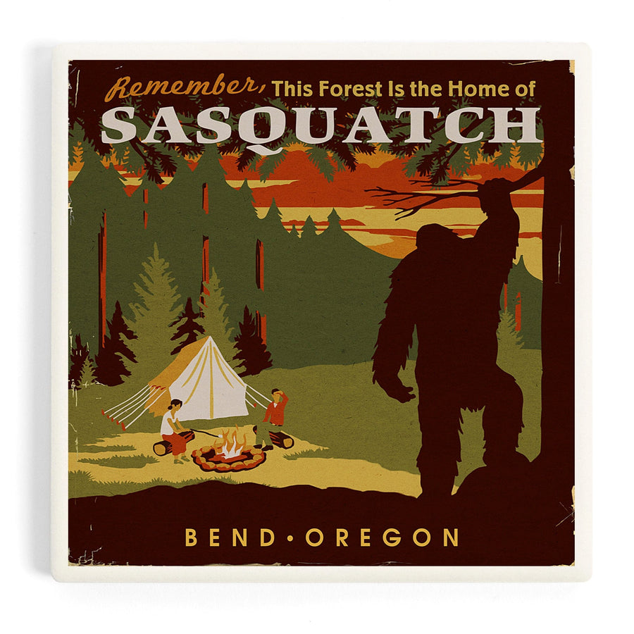 Bend, Oregon, Home of Sasquatch, Coasters Coasters Lantern Press 