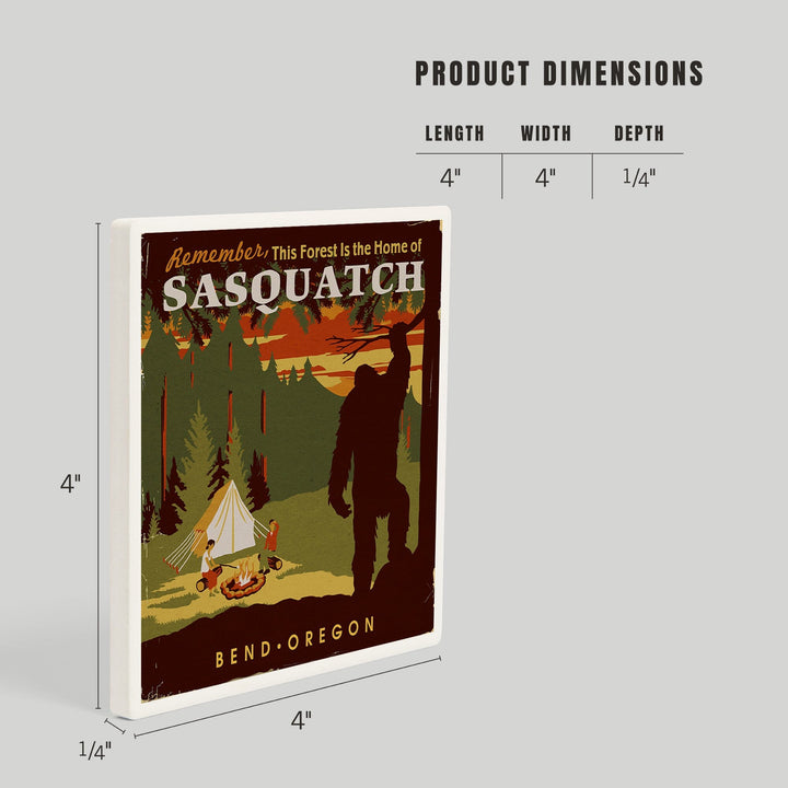 Bend, Oregon, Home of Sasquatch, Coasters Coasters Lantern Press 