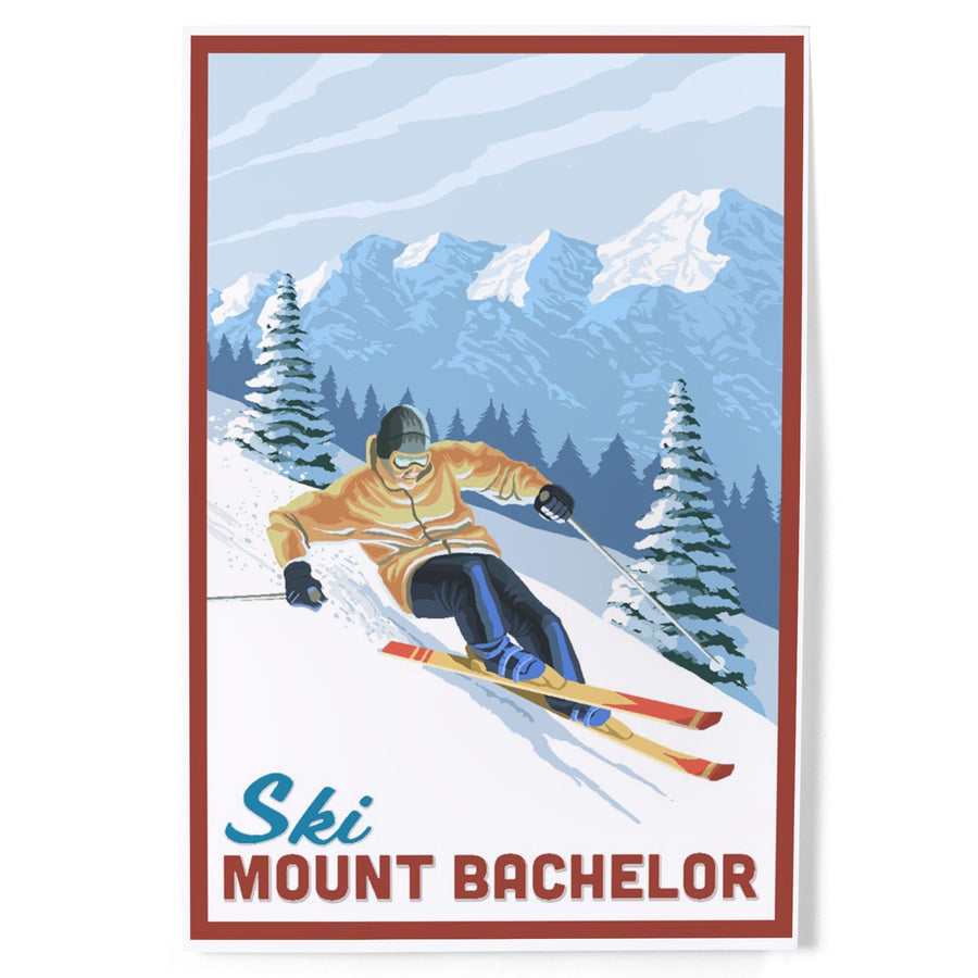 Bend, Oregon, Mount Bachelor, Downhill Skier, Art & Giclee Prints Art Lantern Press 