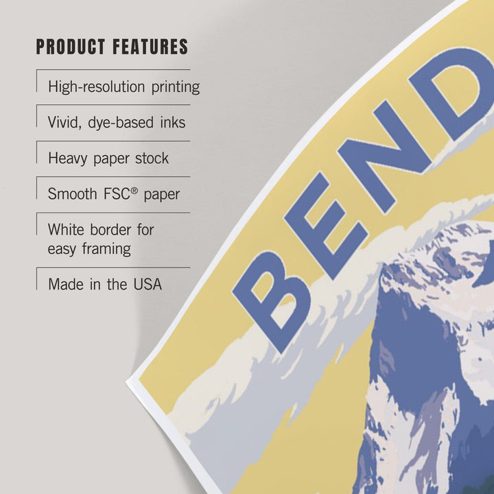 Bend, Oregon, Mountain and Lake Scene, Art & Giclee Prints Art Lantern Press 