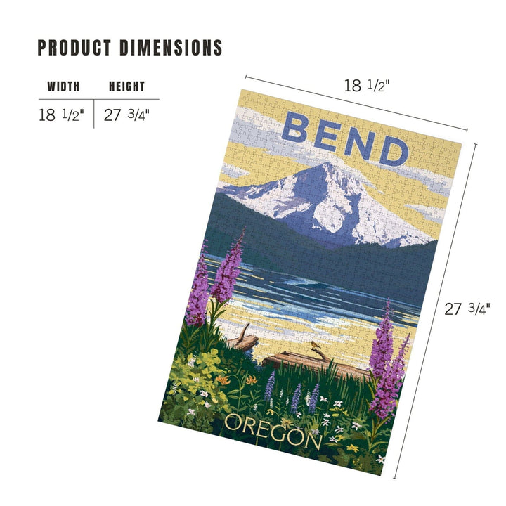 Bend, Oregon, Mountain and Lake Scene, Jigsaw Puzzle Puzzle Lantern Press 