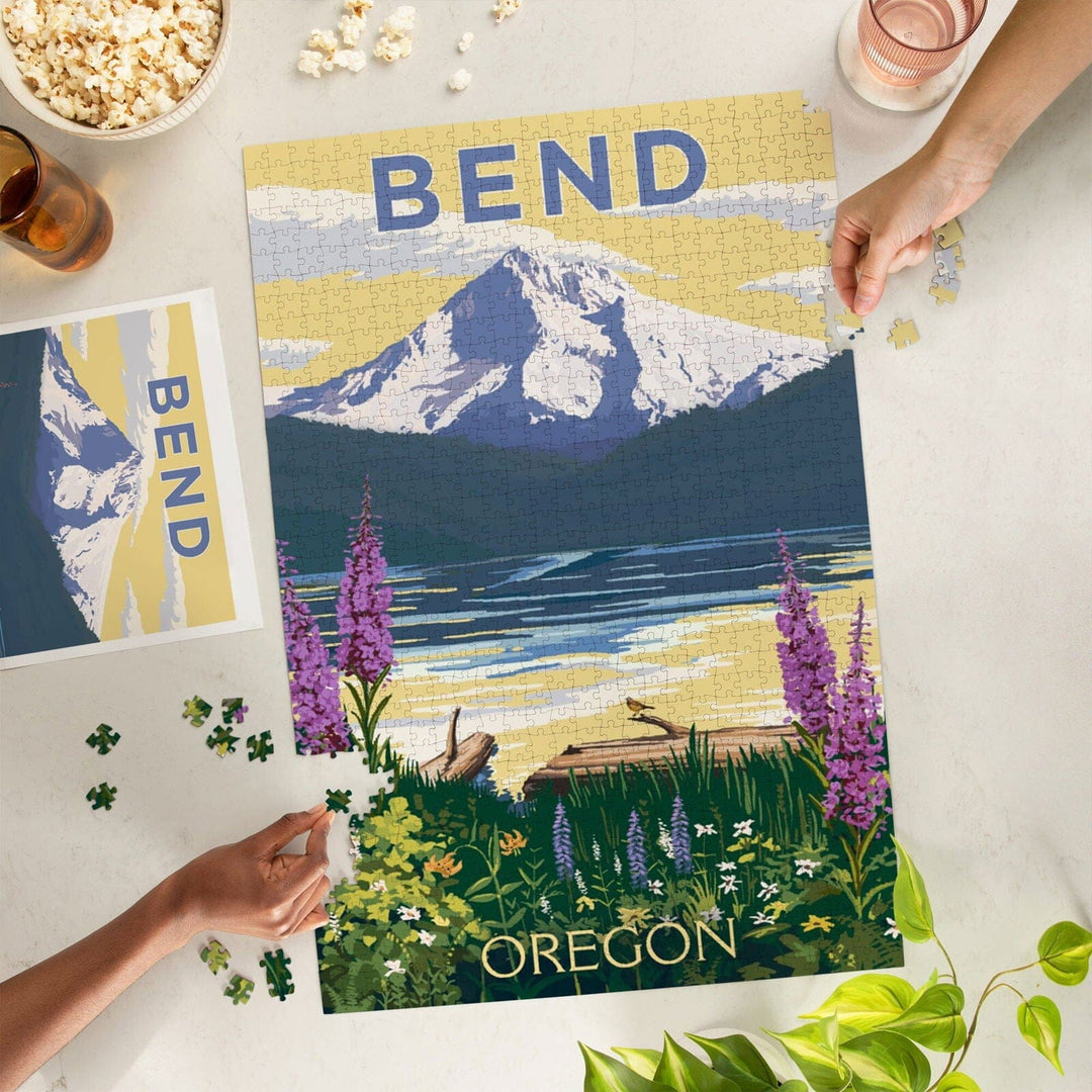 Bend, Oregon, Mountain and Lake Scene, Jigsaw Puzzle Puzzle Lantern Press 