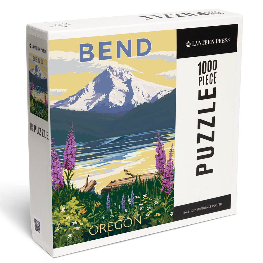 Bend, Oregon, Mountain and Lake Scene, Jigsaw Puzzle Puzzle Lantern Press 