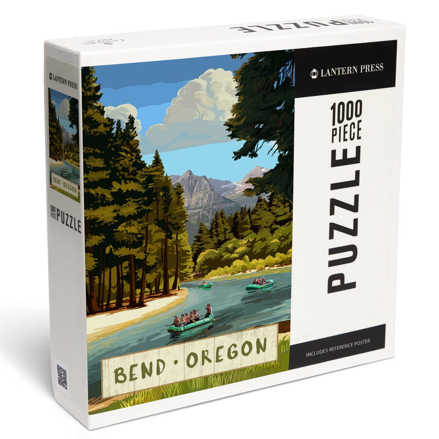 Bend, Oregon, River Rafting, Jigsaw Puzzle Puzzle Lantern Press 