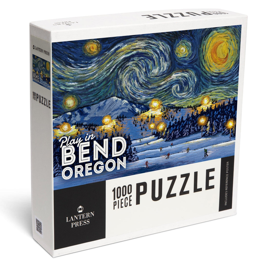 Bend, Oregon, Ski Resort with Mountain, Starry Night, Jigsaw Puzzle Puzzle Lantern Press 